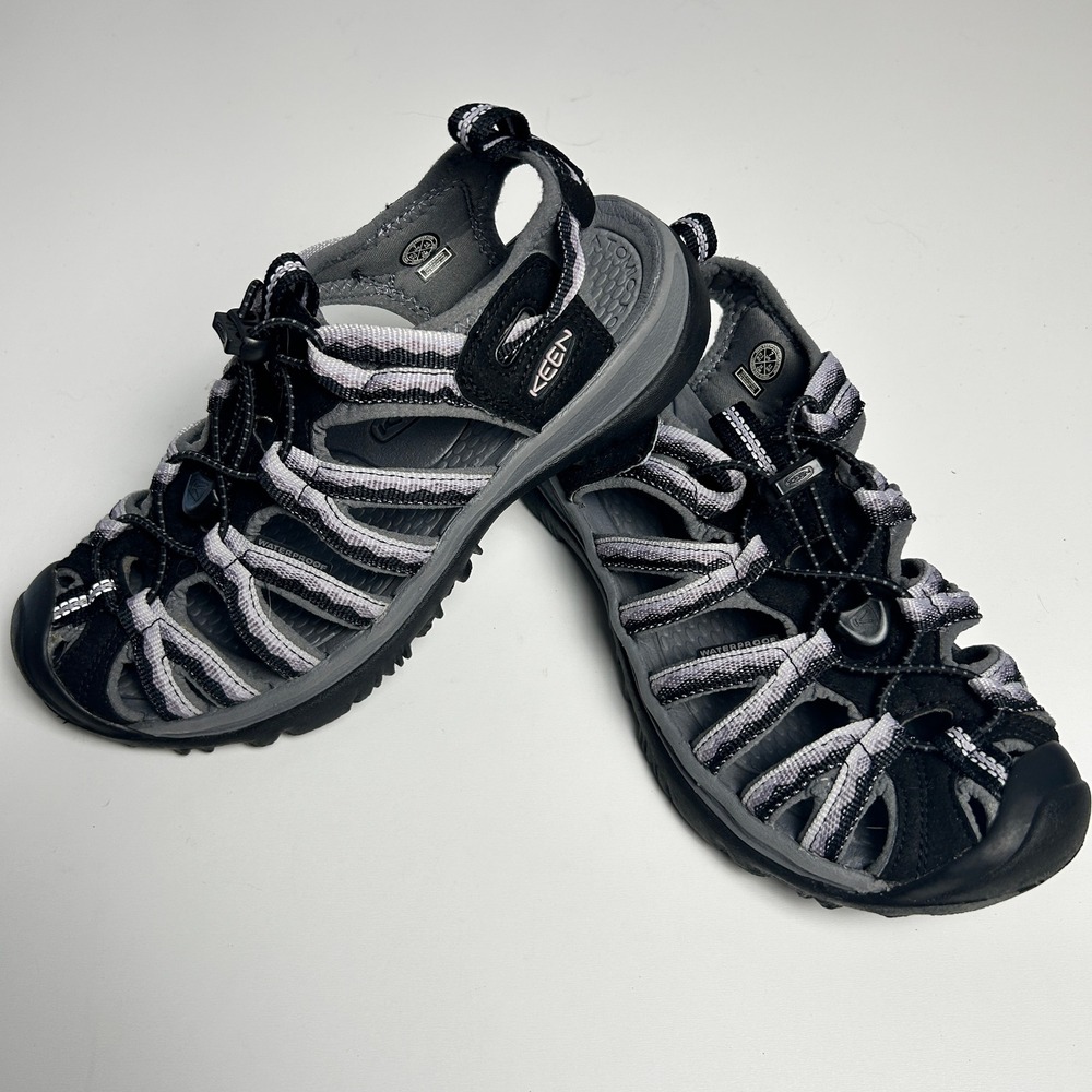 Keen Whisper Black Gray Waterproof Hiking Sandals Womens 7 1023973